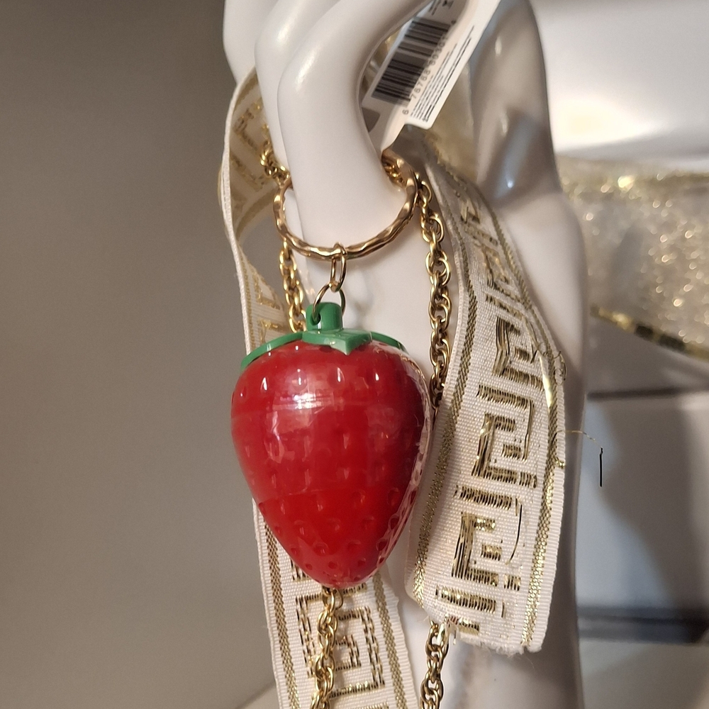 Strawberry Lip Balm Keyring Bag Charm NWT